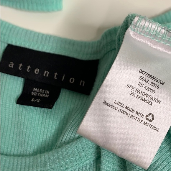 Vintage Tiffany Blue Sea-foam Green Mermaid layer Net knit weave Tank Top small - Picture 5 of 8